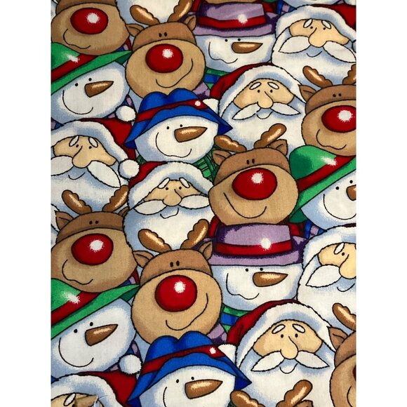 Tafford Christmas Holiday-Themed Scrub Top S Reindeer Pattern Cotton/Polyester - Picture 10 of 10
